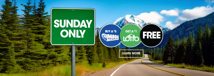 Sunday Only Buy a $5 Mega Millions Get a $1 Lotto Free Jackpot for mobile screens.